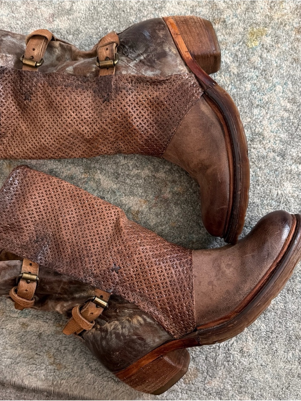 A.S.98  Italian brown  Leather  zipper Boyo bike Ankle Boots size 38